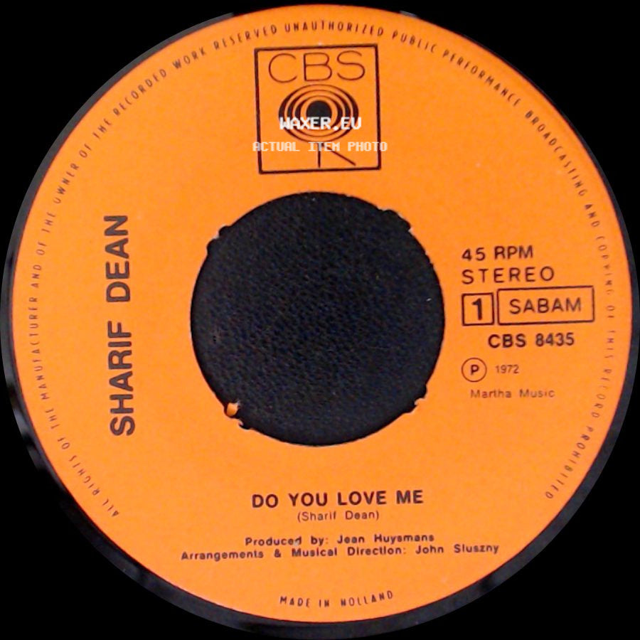 Sharif Dean - Do You Love Me / In The Summer Holidays side A