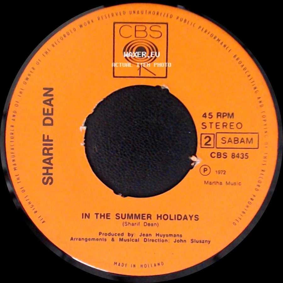Sharif Dean - Do You Love Me / In The Summer Holidays side B