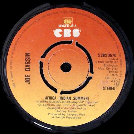 Joe Dassin - Africa (Indian Summer) / Sunday Times side A