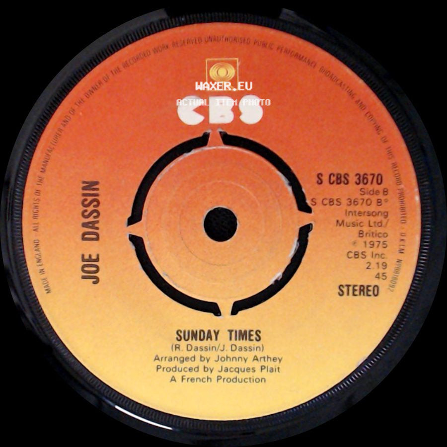 Joe Dassin - Africa (Indian Summer) / Sunday Times side B