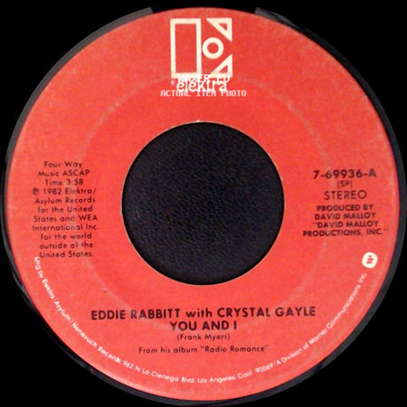 Eddie Rabbitt / Eddie Rabbitt With Crystal Gayle - All My Life, All My Love / You And I side B
