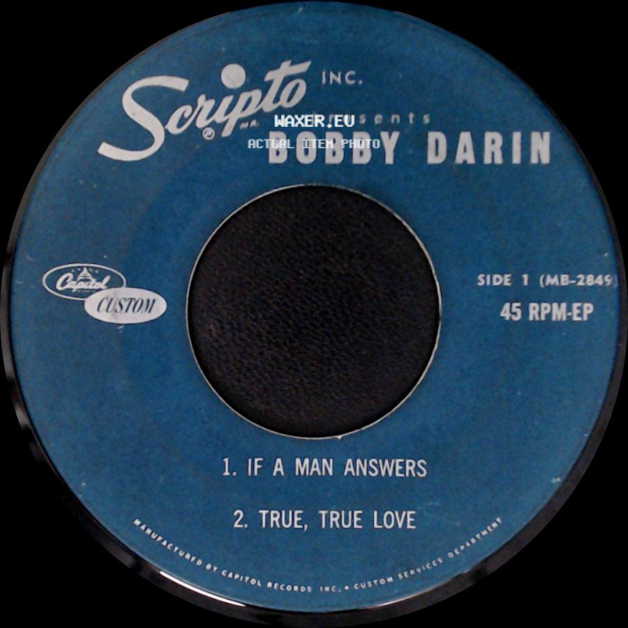 Bobby Darin - Unknown Title A / Sermon Of Samson / All By Myself side A