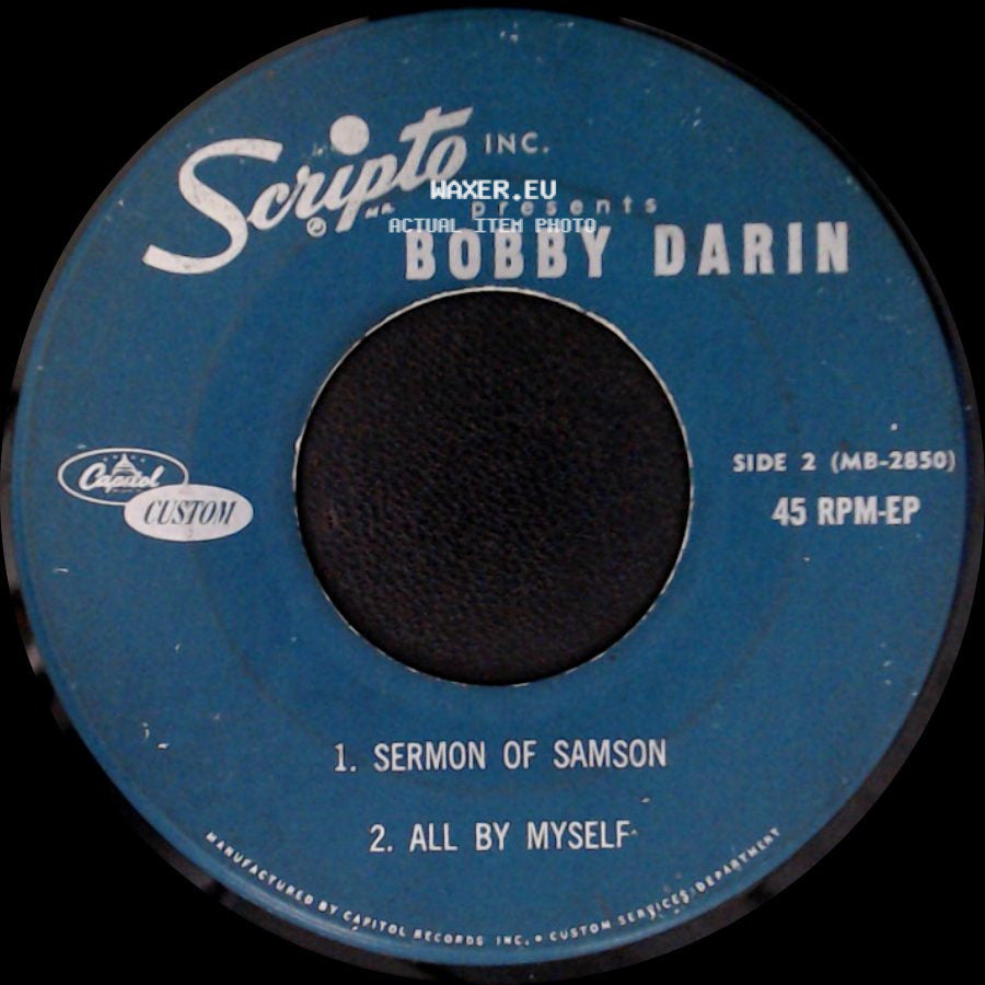 Bobby Darin - Unknown Title A / Sermon Of Samson / All By Myself side B