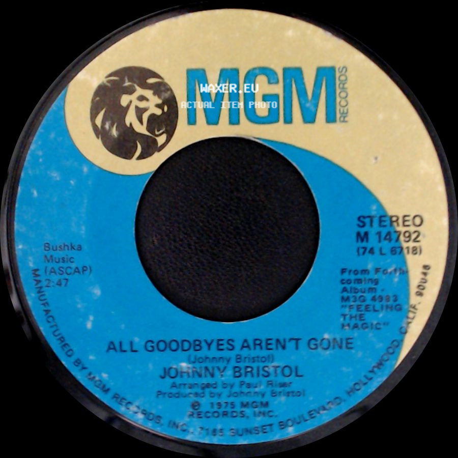 Johnny Bristol - All Goodbyes Aren't Gone / Leave My World side A