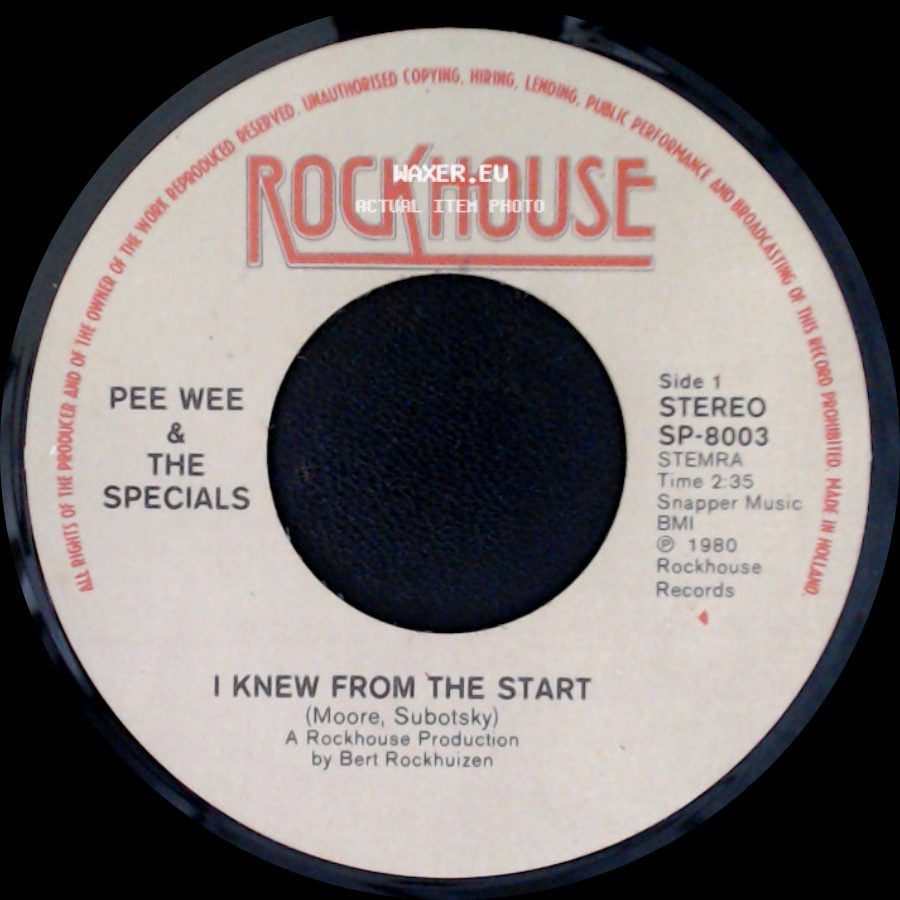 Pee Wee & The Specials - I Knew From The Start / Mama Said side A