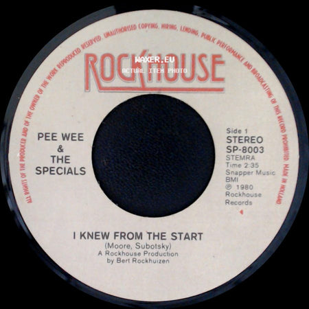 Pee Wee & The Specials - I Knew From The Start / Mama Said side A