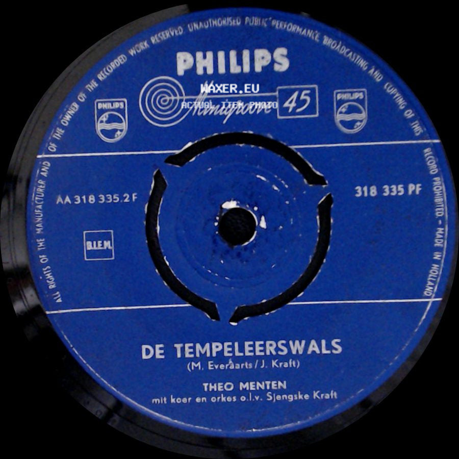 Theo Menten - De Tempeleerswals / Dreij Daog D'rop Oet!!! side A