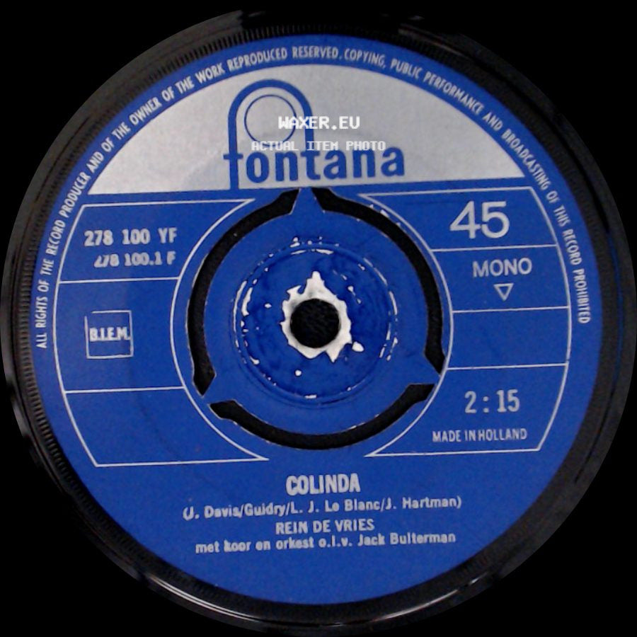 Rein De Vries - Arm En Rijk / Colinda side B