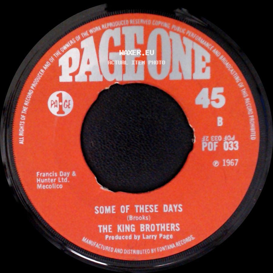 The King Brothers - My Mammy / Some Of These Days side B