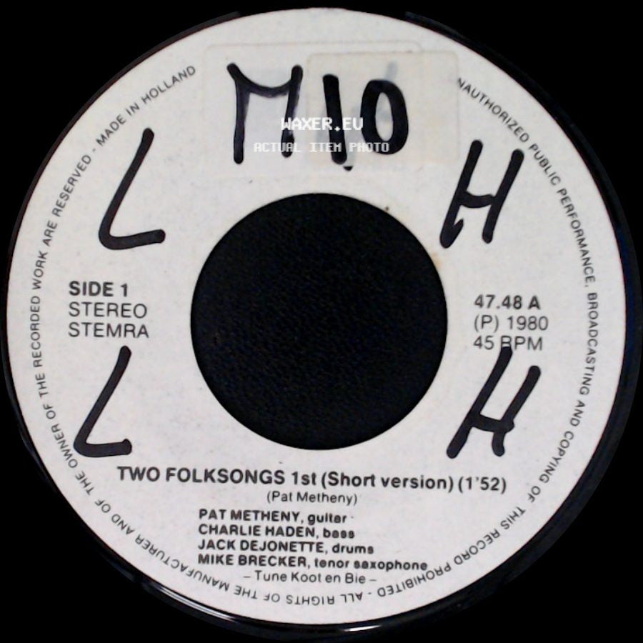 Pat Metheny - Two Folksongs 1St (Short Version) / Two Folksongs 1St (Extended Version) side A