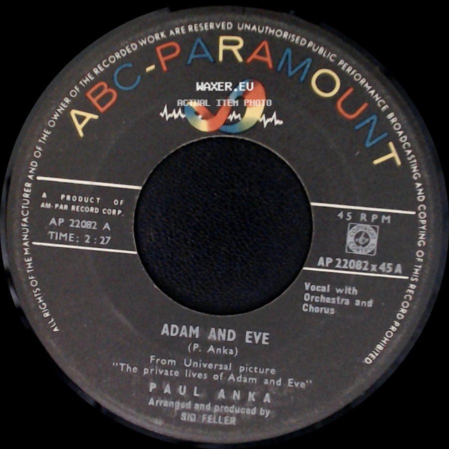 Paul Anka - Puppy Love / Adam And Eve side B