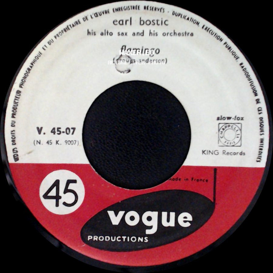 Earl Bostic His Alto Sax And His Orchestra / Earl Bostic - Flamingo (Stroup-Anderson) / Sleep side A