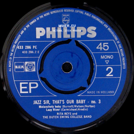 Rita Reys And The Dutch Swing College Band - Jazz Sir, That's Our Baby - No. 3 / Jazz Sir, That's Our Baby - No. 3 side B