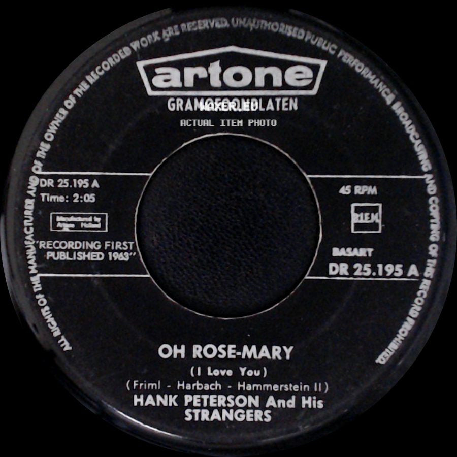 Hank Peterson And His Strangers - Oh Rose-Mary (I Love You) / Indian Love Call side A