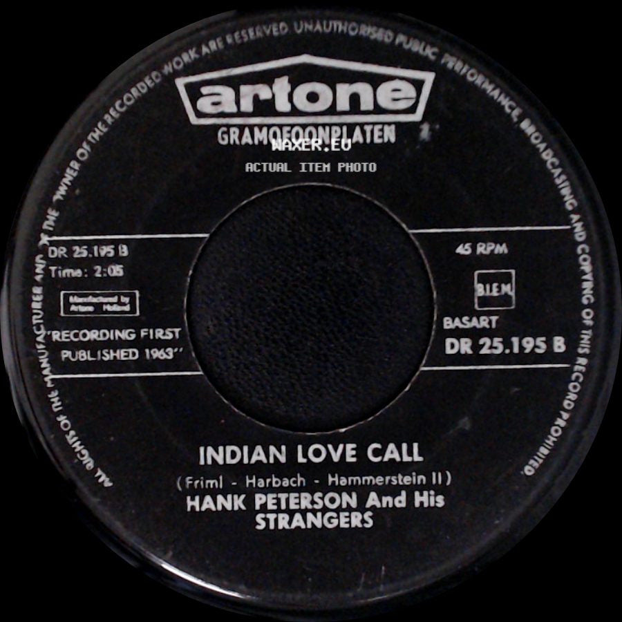 Hank Peterson And His Strangers - Oh Rose-Mary (I Love You) / Indian Love Call side B