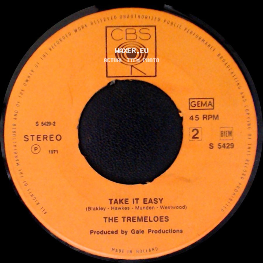 The Tremeloes - Right Wheel, Left Hammer, Sham / Take It Easy side B