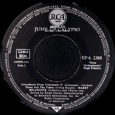 Harry Belafonte - Kingston Market / Gloria / Sweetheart From Venezuela / These Are The Times side B