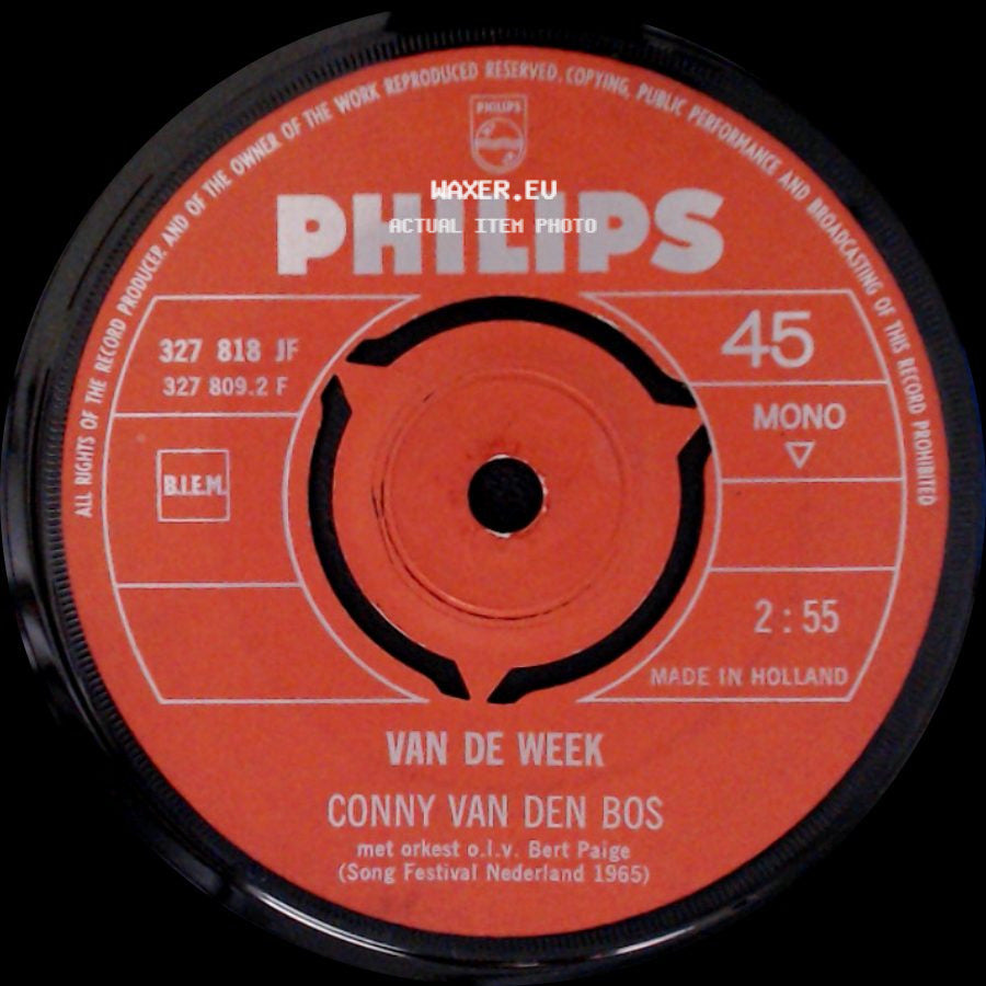 Conny Van Den Bos - Van De Week / 't Is Genoeg side A