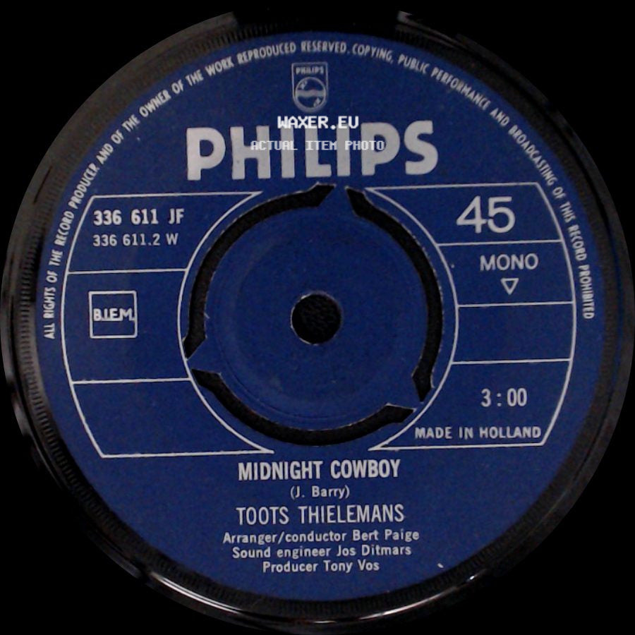 Toots Thielemans - Midnight Cowboy / Theme From Peyton Place side A