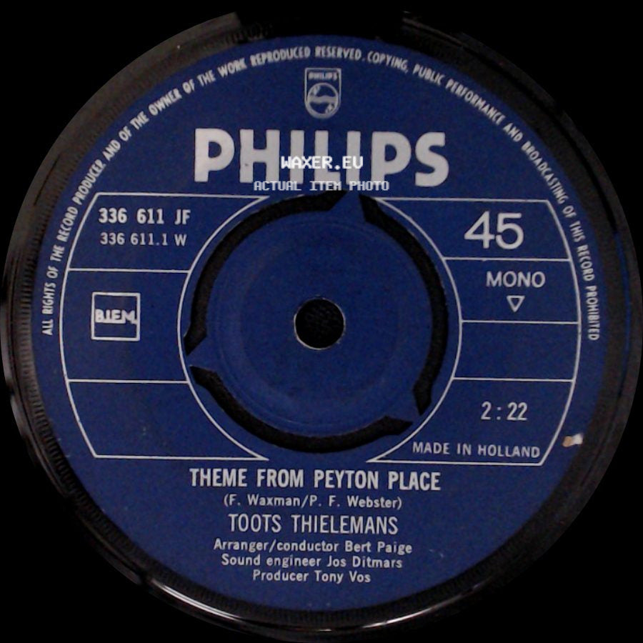 Toots Thielemans - Midnight Cowboy / Theme From Peyton Place side B