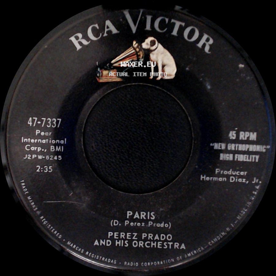 Perez Prado And His Orchestra - Guaglione / Paris side B