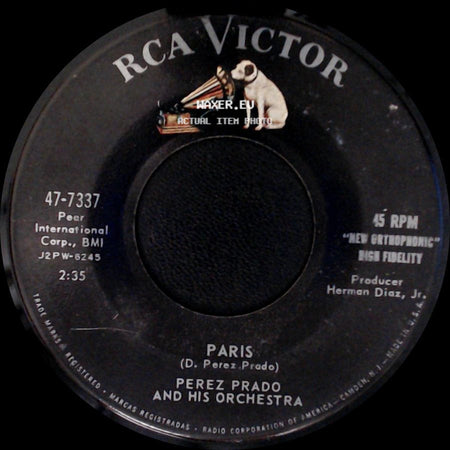 Perez Prado And His Orchestra - Guaglione / Paris side B