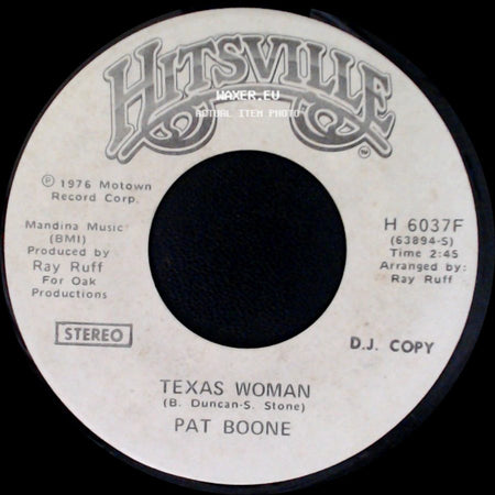 Pat Boone - Texas Woman / Texas Woman side B