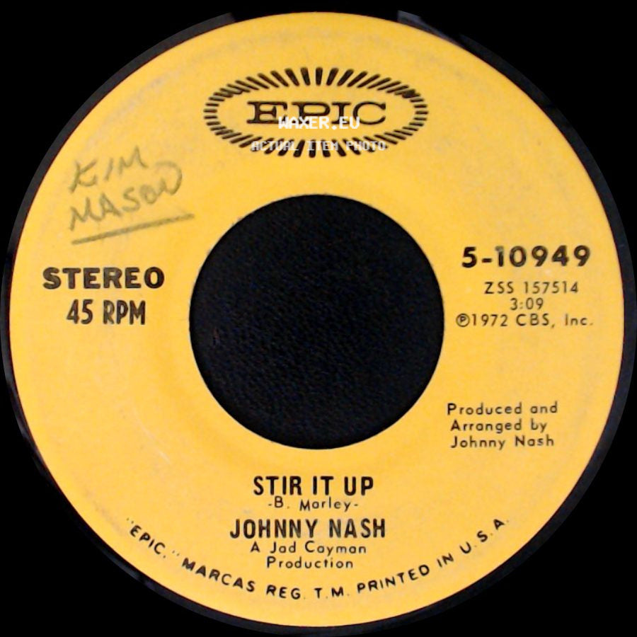 Johnny Nash - Ooh Baby You've Been Good To Me / Stir It Up side B