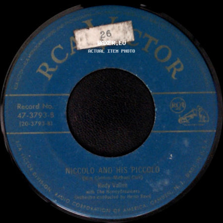 Bobby Vinton / Rudy Vallee - Sentimental Me / Niccolo And His Piccolo side B