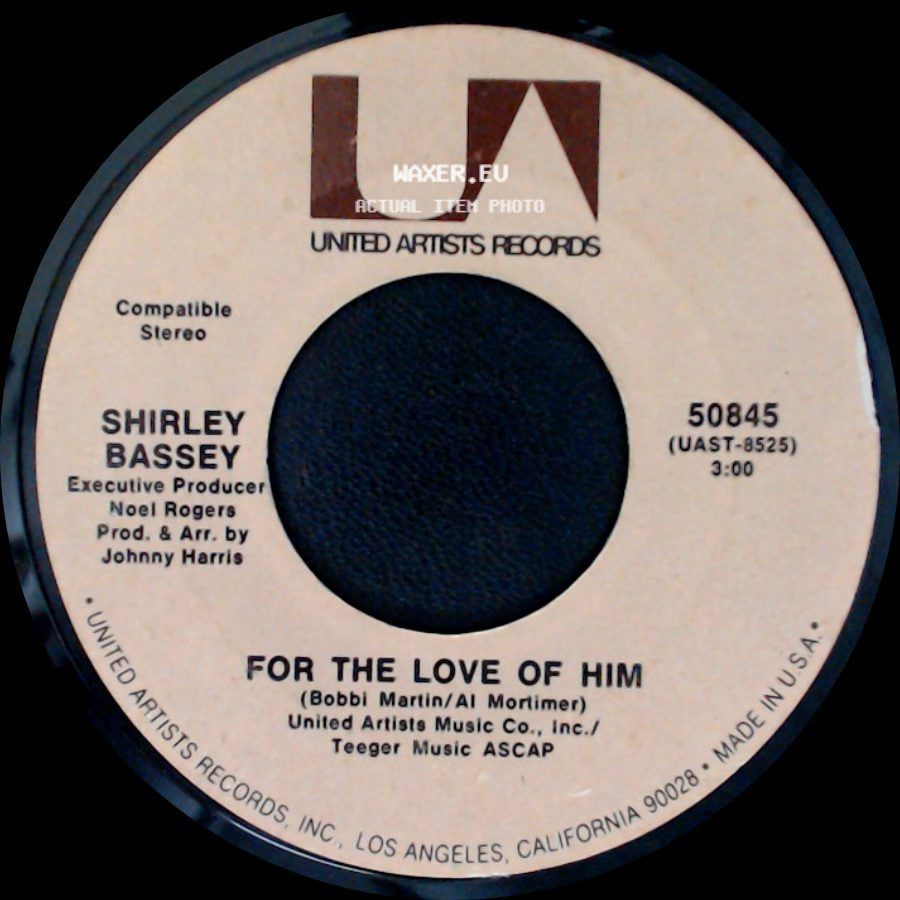 Shirley Bassey - Diamonds Are Forever / For The Love Of Him side B