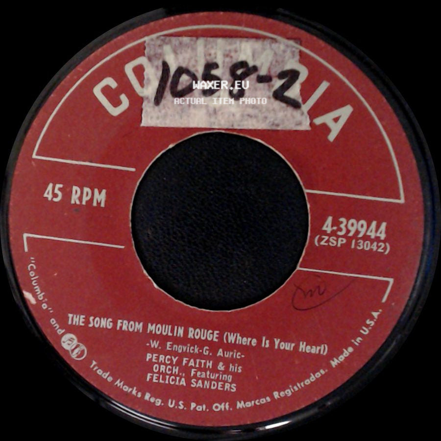 Percy Faith & His Orch. / Percy Faith & His Orch. Featuring Felicia Sanders - Swedish Rhapsody (Midsummer Vigil) / The Song From Moulin Rouge (Where Is Your Heart) side B
