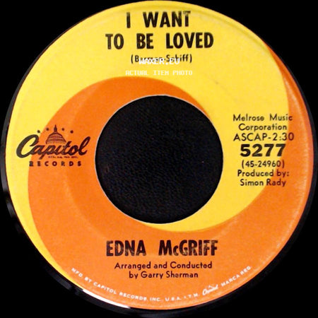 Edna Mcgriff - Can't Help Lovin' That Man / I Want To Be Loved side B