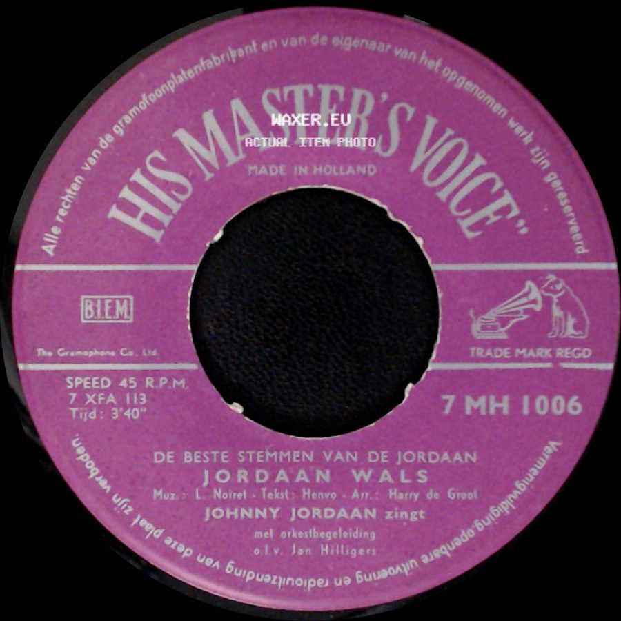 Jordaan Wals / Johnny Jordaan - De Beste Stemmen Van De Jordaan / Geef Mij Maar Amsterdam side A