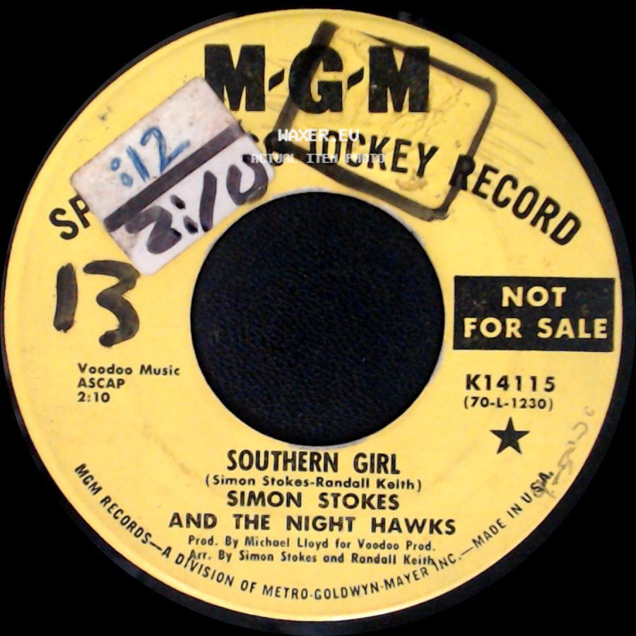 Simon Stokes And The Night Hawks - Rhode Island Red / Southern Girl side B
