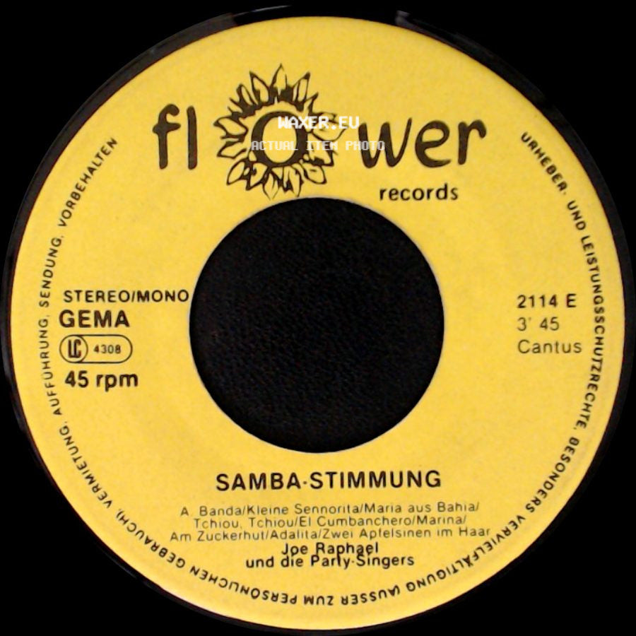 Joe Raphael Und Die Party-Singers - Samba-Stimmung / Sauf-Lieder side A