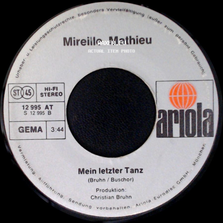 Mireille Mathieu - Mein Letzter Tanz / La Paloma Ade side A