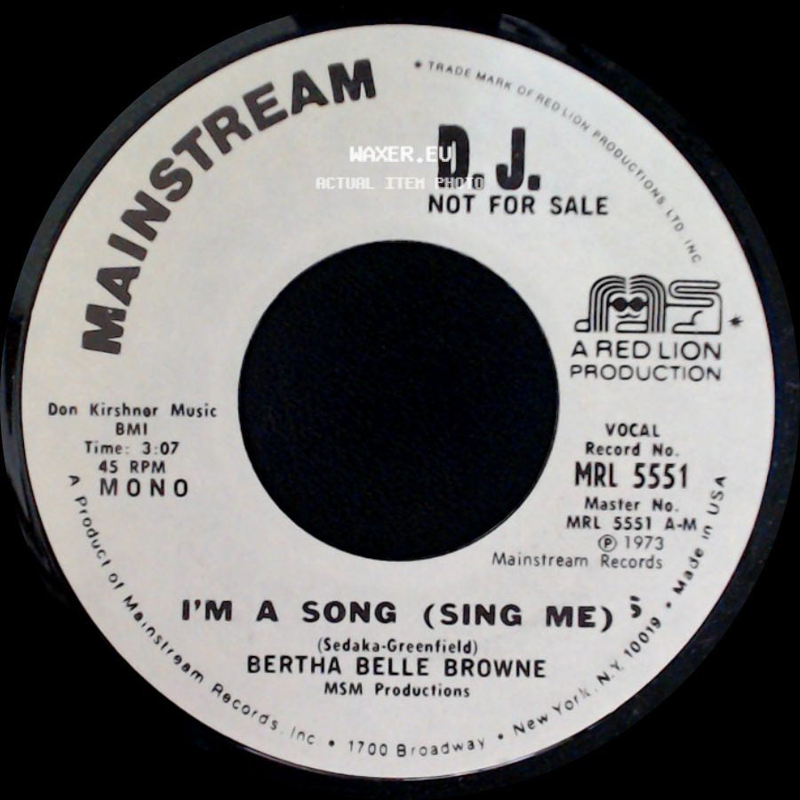 Bertha Belle Browne - I'm A Song (Sing Me) / I'm A Song (Sing Me) side B