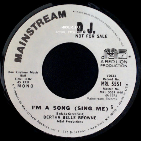 Bertha Belle Browne - I'm A Song (Sing Me) / I'm A Song (Sing Me) side B