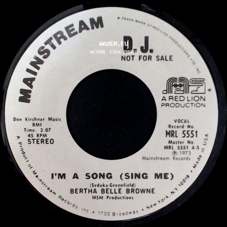 Bertha Belle Browne - I'm A Song (Sing Me) / I'm A Song (Sing Me) side A
