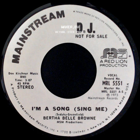 Bertha Belle Browne - I'm A Song (Sing Me) / I'm A Song (Sing Me) side A