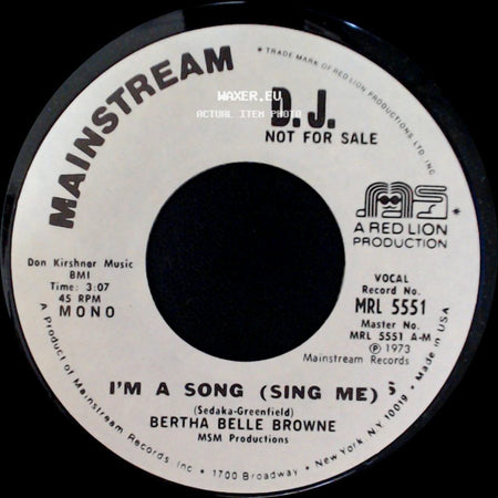 Bertha Belle Browne - I'm A Song (Sing Me) / I'm A Song (Sing Me) side B