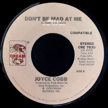 Joyce Cobb - Dig The Gold / Don't Be Mad At Me side B