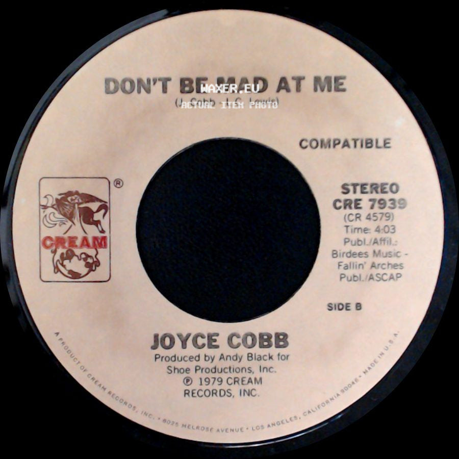Joyce Cobb - Dig The Gold / Don't Be Mad At Me side B