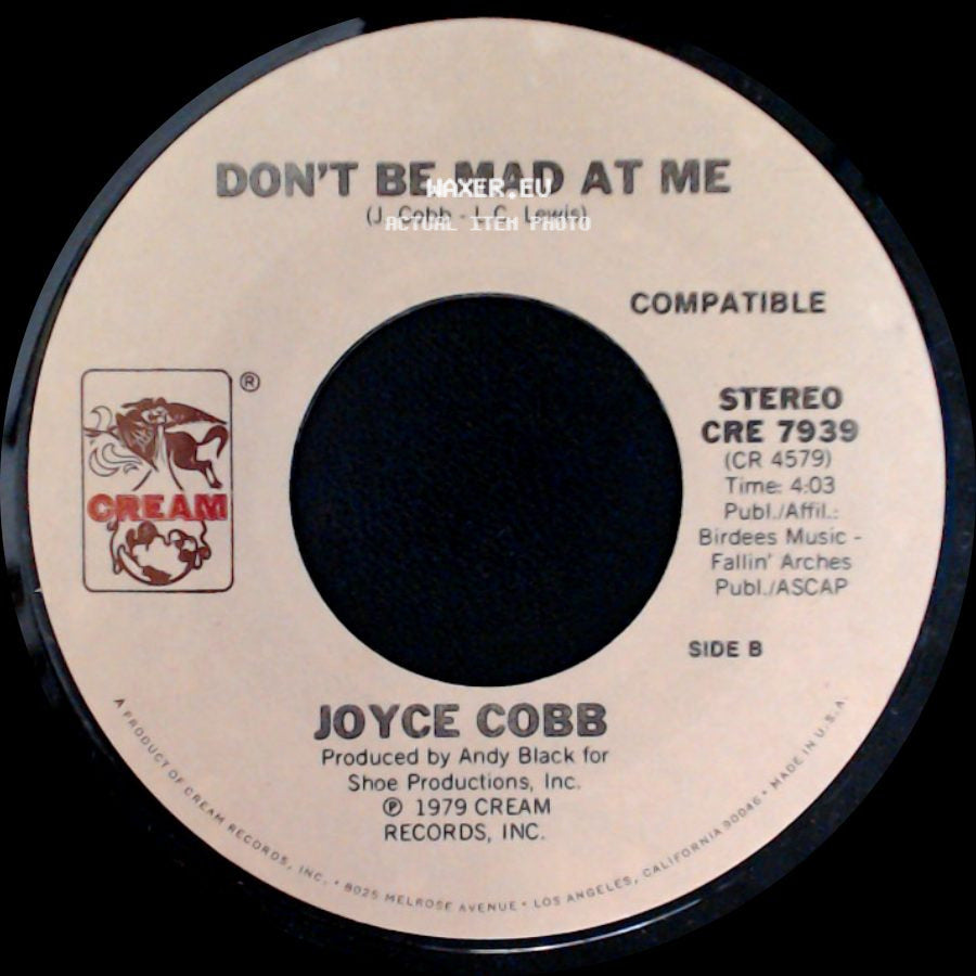 Joyce Cobb - Dig The Gold / Don't Be Mad At Me side B