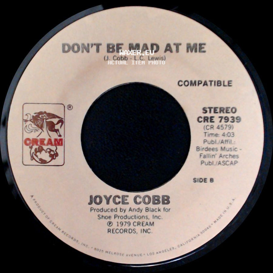 Joyce Cobb - Dig The Gold / Don't Be Mad At Me side B