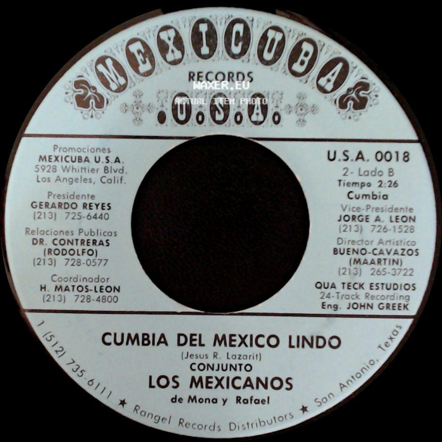Grupo Los Mexicanos De Mona Y Rafael / Conjunto Los Mexicanos - Hoy Pensando / Cumbia Del Mexico Lindo side B