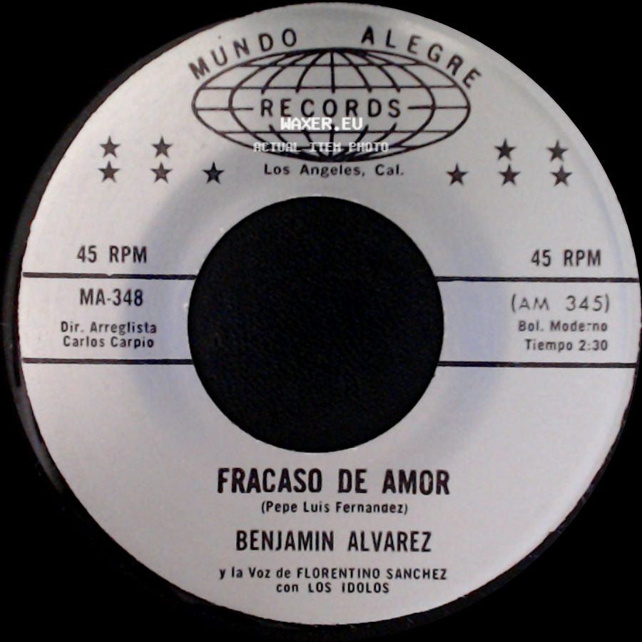 Benjamin Alvarez Y La Voz De Florentino Sanchez Con Los Idolos - Yo Tengo La Culpa / Fracaso De Amor side B