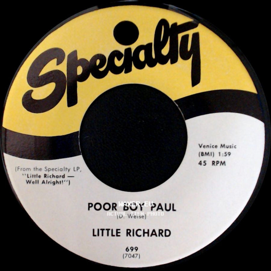 Little Richard - Wonderin' / Poor Boy Paul side B