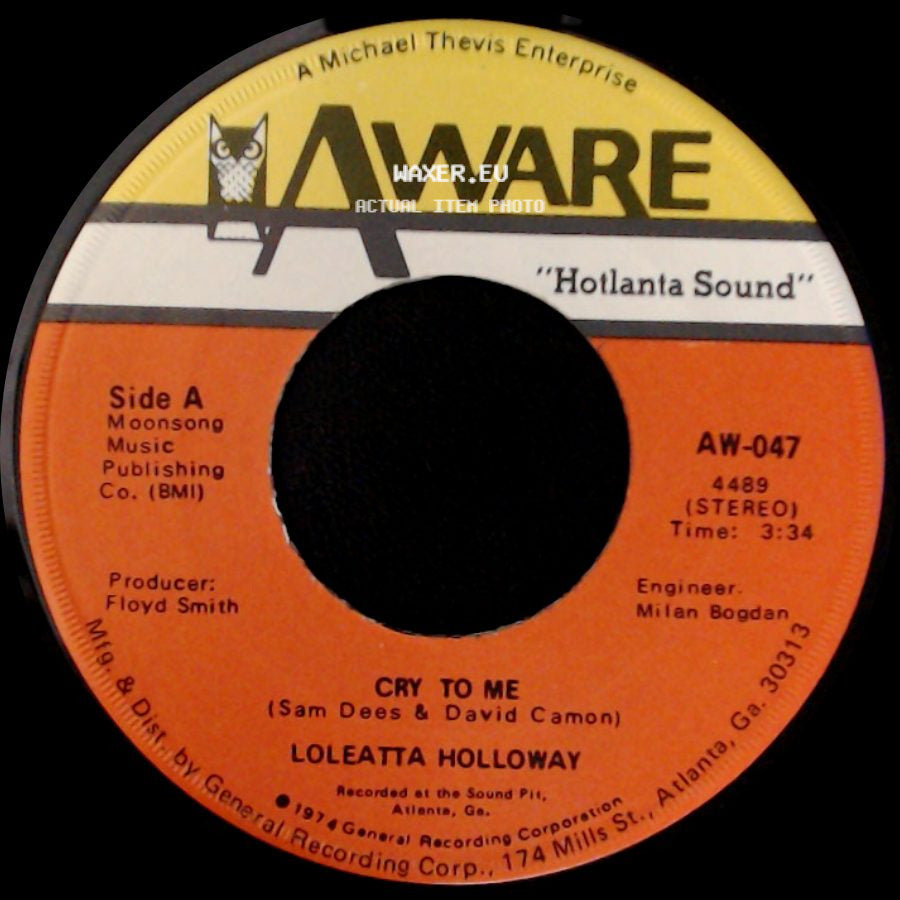 Loleatta Holloway - Cry To Me / So Can I side A