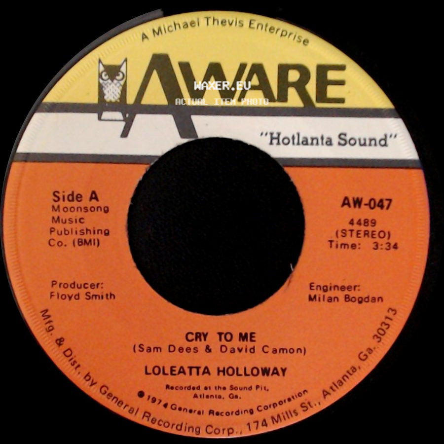 Loleatta Holloway - Cry To Me / So Can I side A